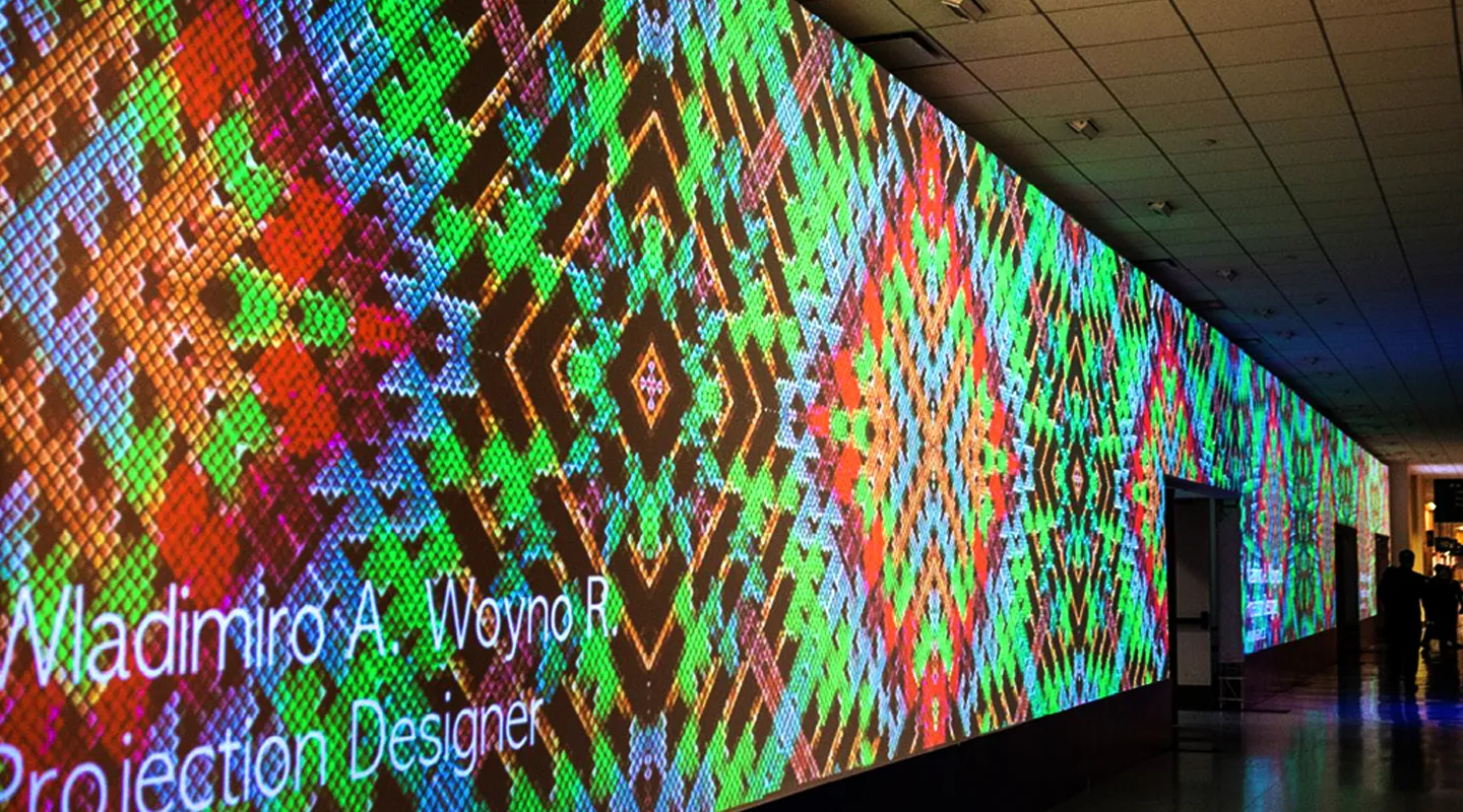 Video Tapestry – USITT 2017, lobby installation, photograph 4